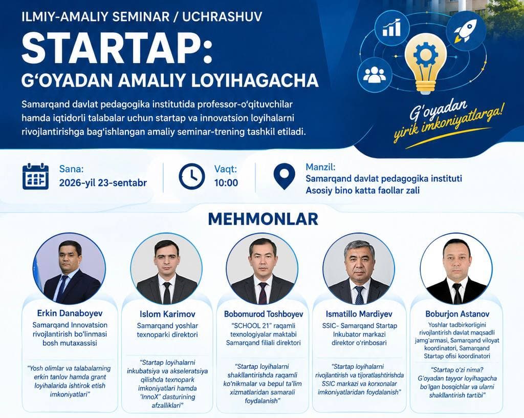 🚀 STARTAP: G‘OYADAN AMALIY LOYIHAGACHA